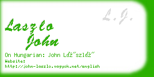 laszlo john business card